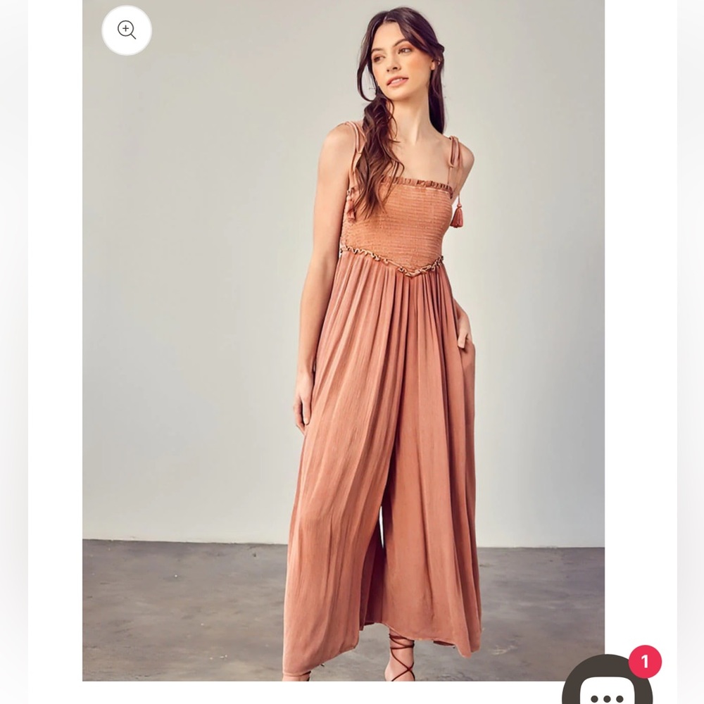 Mustard Seed Smocked Jumpsuit